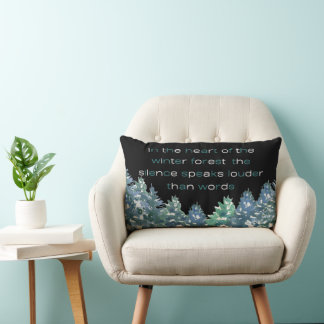 Coussin Rectangle Au Coeur De La Forêt D'Hiver