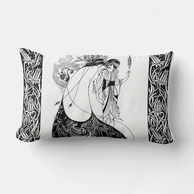 Coussin Rectangle Aubrey Beardsley La Robe au Paon Art Nouveau (Recto)