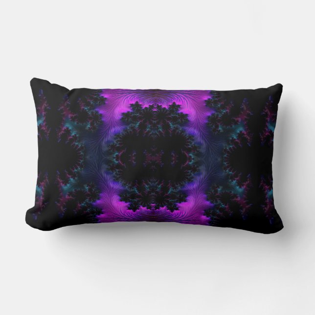 Coussin Rectangle Aurora Borealis à minuit fractal (Recto)