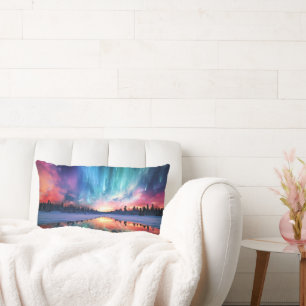 Coussin Rectangle Aurore Boréale, Lumières du Nord,