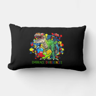 Coussin Rectangle Autisme Accepter les différences Dinosaur T-Rex en