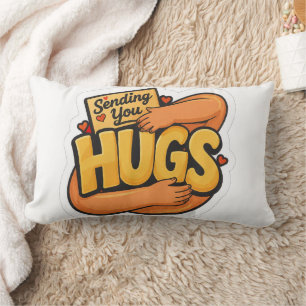 Coussin Rectangle Autocollant Envoi de Câlins - Dessin Animé Mignon