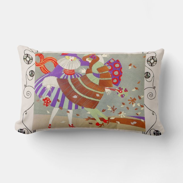 Coussin Rectangle AUTOMNE QUITTE DANS LE VENT / BEAUTÉ Fissures géom (Recto)