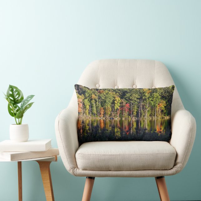 Coussin Rectangle Automne Sur Beardsley Pond (Chaise)