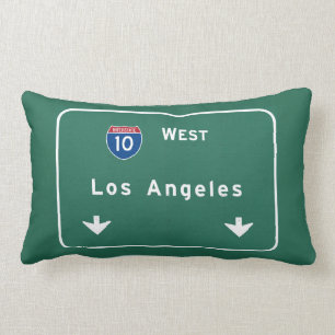 Coussin Rectangle Autoroute d'autoroute nationale de Los Angeles la