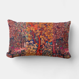 Coussin Rectangle AUTUMN FOREST ANIMALS Haricots, faisan, Floral rou