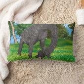 Coussin Rectangle Aventure de dinosaure à long cou dans la jungle (Couverture)
