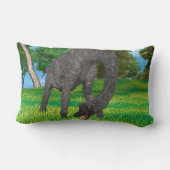 Coussin Rectangle Aventure de dinosaure à long cou dans la jungle (Verso)