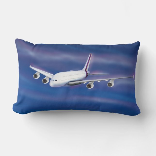 Coussin Rectangle Avion commercial Double Decker (Recto)