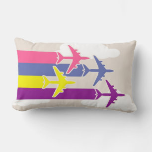 Coussin Rectangle Avions colorés