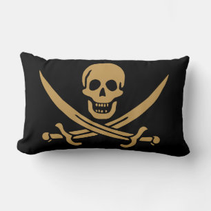 Coussin Rectangle Aztec Gold Crâne et cutlass Pirate Calico Jack