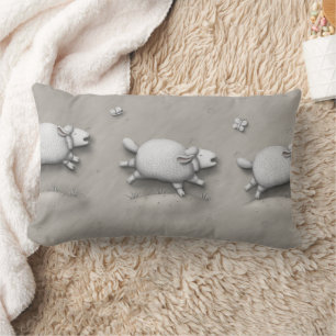 Coussin Rectangle Baa Relief Joyeux mouton de galopante