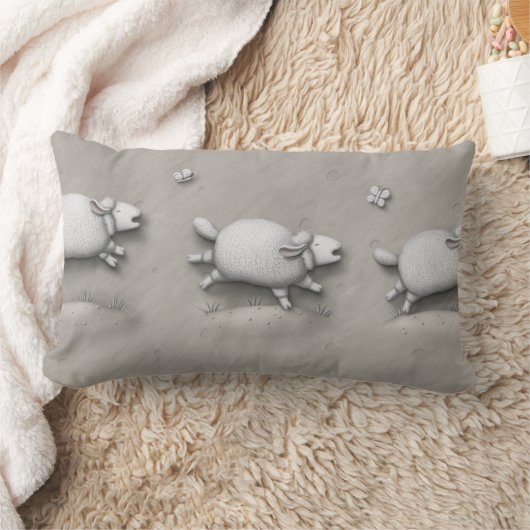 Coussin Rectangle Baa Relief Joyeux mouton de galopante (Couverture)
