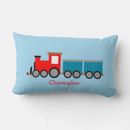 Coussin Rectangle Baby Boy Toy Train Choo Choo Personnaliser le nom (Verso)