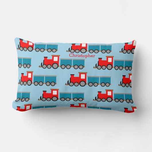 Coussin Rectangle Baby Boy Toy Train Choo Choo Personnaliser le nom (Recto)