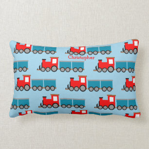 Coussin Rectangle Baby Boy Toy Train Choo Choo Personnaliser le nom