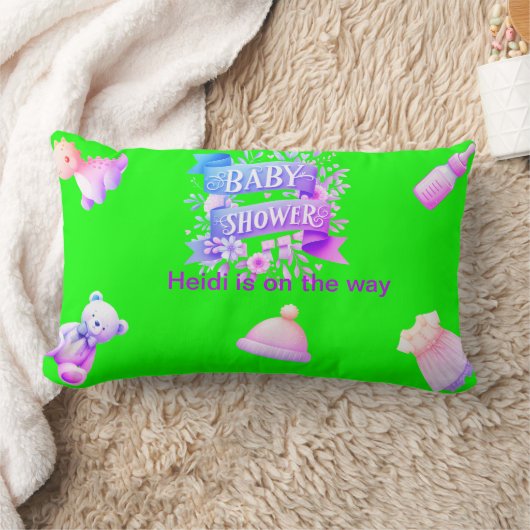 Coussin Rectangle Baby shower pour une fille (Couverture)