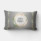 Coussin Rectangle Bagues dorées botaniques romantiques pour annivers (Verso)