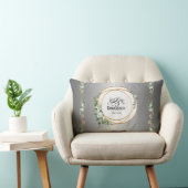 Coussin Rectangle Bagues dorées botaniques romantiques pour annivers (Chaise)