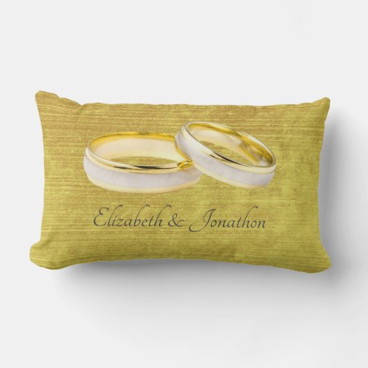 Coussin Rectangle Bagues élégantes Mariage simple (Recto)