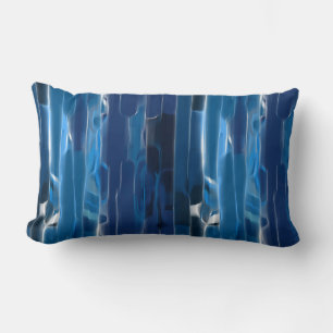 Coussin Rectangle Bain abstrait bleu et blanc