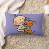 Coussin Rectangle Baisers de chiot pour le bébé (Couverture)