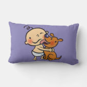 Coussin Rectangle Baisers de chiot pour le bébé (Verso)