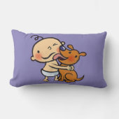 Coussin Rectangle Baisers de chiot pour le bébé (Recto)