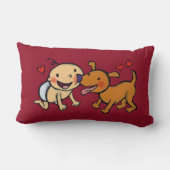 Coussin Rectangle Baisers de nez de bébé du chien (Verso)