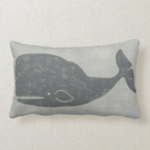 Coussin Rectangle Baleine grise marine