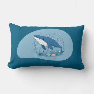 Coussin Rectangle Baleine mignonne