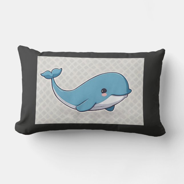 Coussin Rectangle Baleine mignonne (Recto)