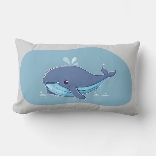 Coussin Rectangle Baleine mignonne (Recto)