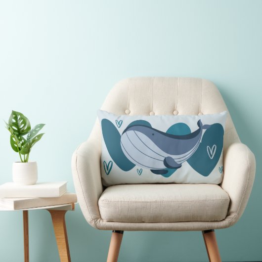 Coussin Rectangle Baleine mignonne (Chaise)