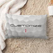 Coussin Rectangle Balle de golf avec texte et numéro personnalisés (Couverture)