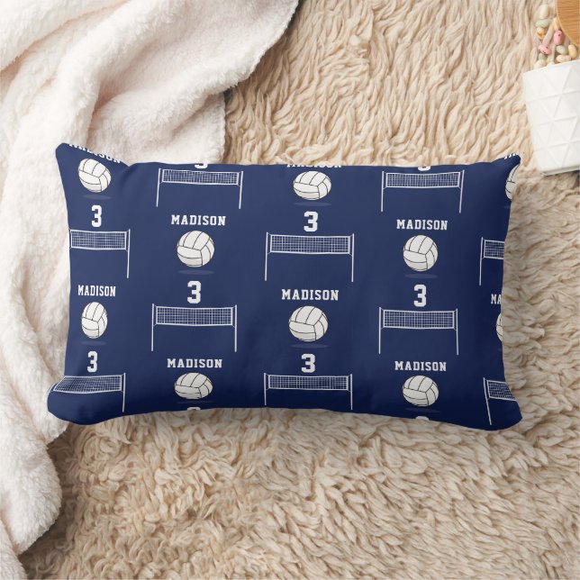 Coussin Rectangle Balle de volley-ball personnalisée et Motif Net (Couverture)
