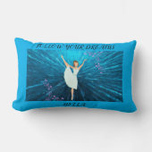 Coussin Rectangle Ballerina "Suivez vos rêves" avec le nom (Recto)