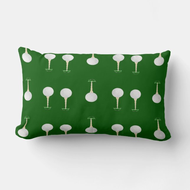 Coussin Rectangle Bals de golf en motif vert (Recto)