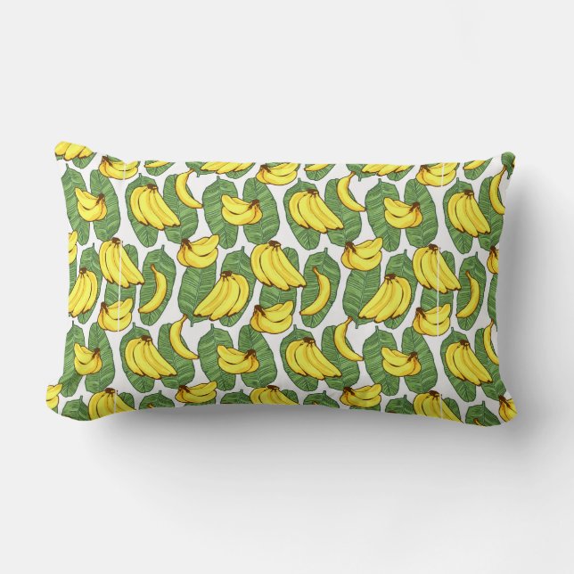 Coussin Rectangle Banana Fruit Feuilles Motif tropical (Recto)