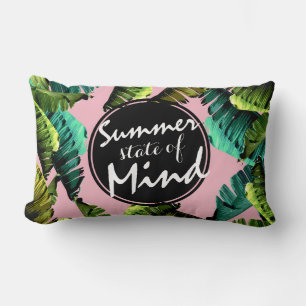 Coussin Rectangle Banane tropicale branchée Feuilles Été État d'espr
