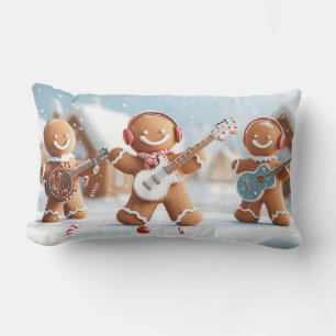 Coussin Rectangle Bande de pain d'épices Jouer dans la neige