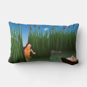 Coussin Rectangle Bande dessinée de pâque de Moïse de bébé (Verso)
