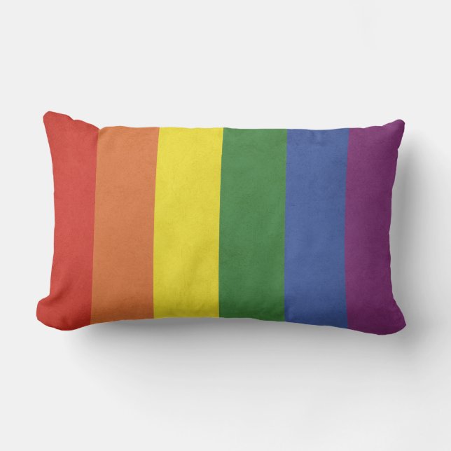 Coussin Rectangle Bandes arc-en-ciel (Recto)