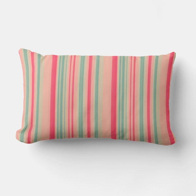 Coussin Rectangle Bandes de jardin 02 (bandes verticales) (Recto)