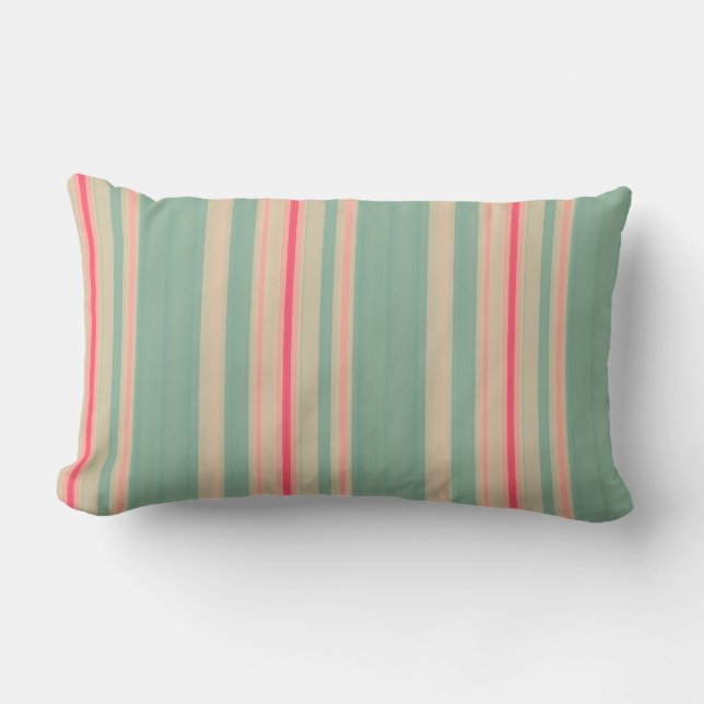 Coussin Rectangle Bandes de jardin 03 (bandes verticales) (Recto)