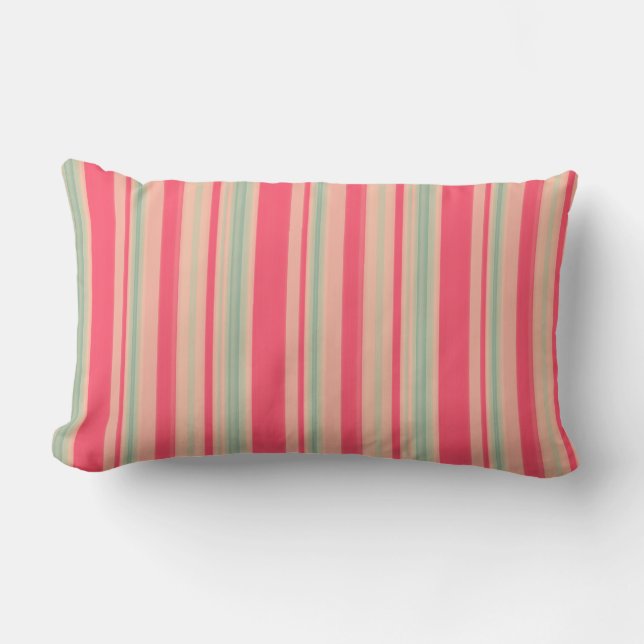 Coussin Rectangle Bandes de jardin 05 (bandes verticales) (Recto)