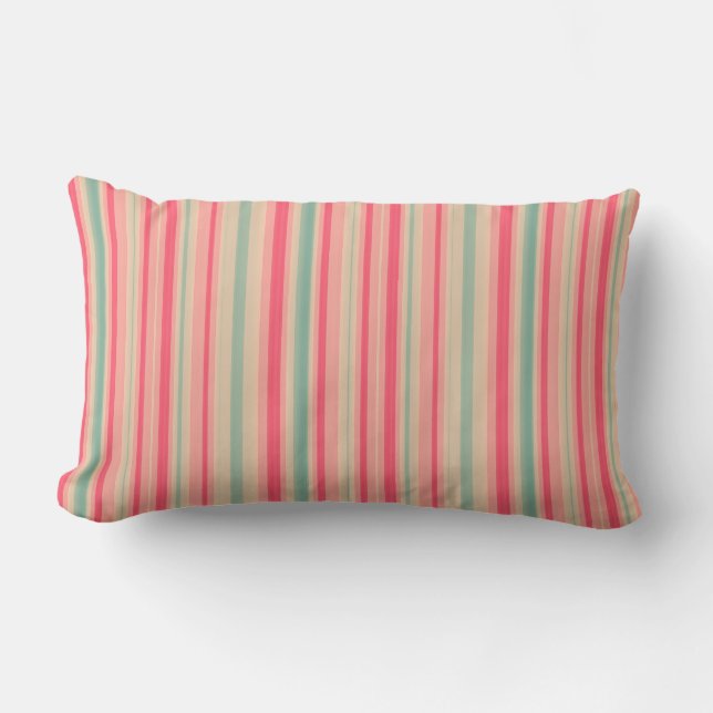 Coussin Rectangle Bandes de jardin 06 (bandes verticales) (Recto)