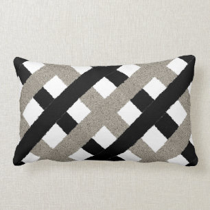 Coussin Rectangle Bandes noires et blanches