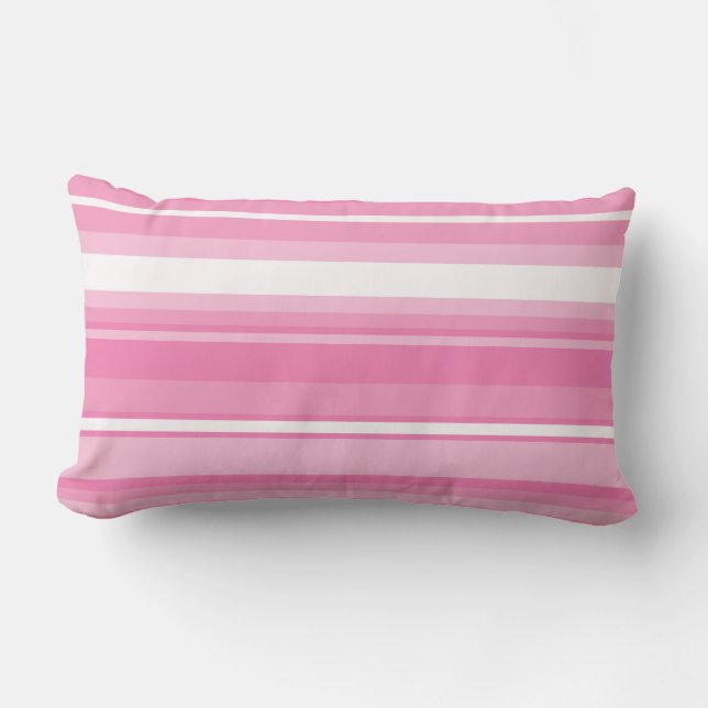 Coussin Rectangle Bandes roses (Recto)