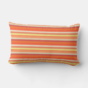Coussin Rectangle Bandes rouges mignonnes orange